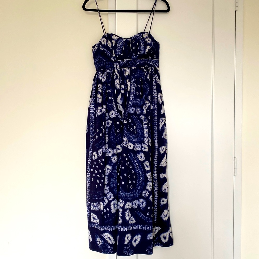 Ulla Johnson Mariza tie-dyed cotton-poplin midi dress